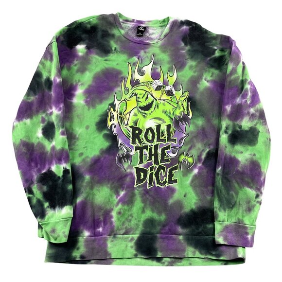 the Nightmare Before Christmas Oogie Boogie Sweatshirt Mens Large Tie Dye - Picture 1 of 7